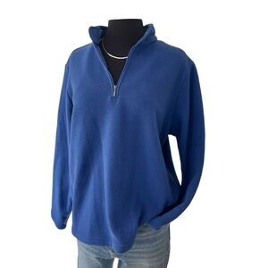 L.L. Bean fleece pullover quarter zip blue Women’s XL Reg